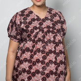 Feeding Frock Alia Cut, Free Size, Ankle Length, Tie-Up, Puff Sleeve Sleepwear in Softest Cotton Fabric (Bra Size 34"-38" | 50”-52″ length)